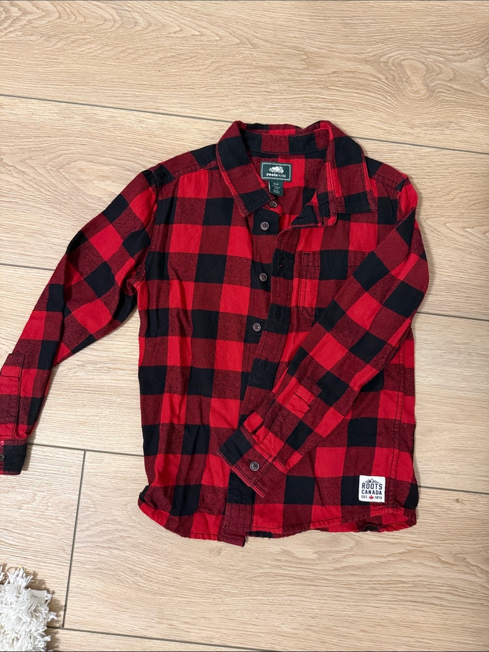 Roots Red and Black Plaid Button-Up Shirt